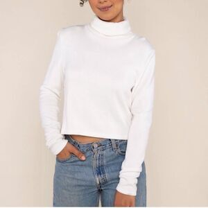 NWT NLT white crop turtleneck sweater